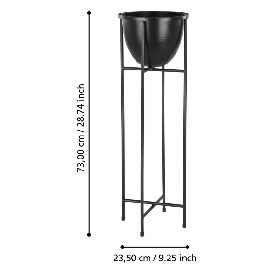 Eglo - Metalna saksija 73x23,5 cm crno