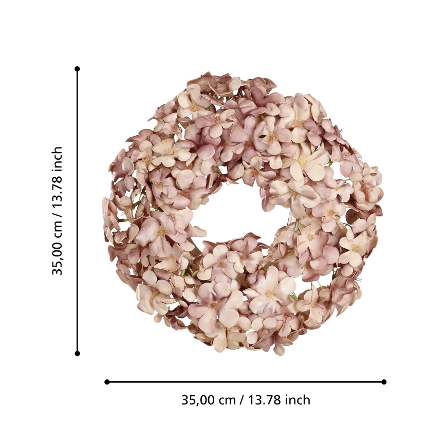 Eglo - Venac od veštačkog cveća pr. 35 cm roze