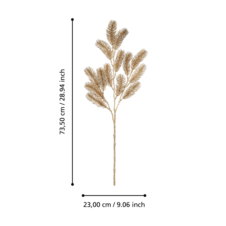 Eglo - Veštačka borova grančica 73,5 cm zlatna