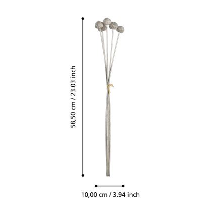 Eglo - Veštački cvet 58,5 cm srebrno