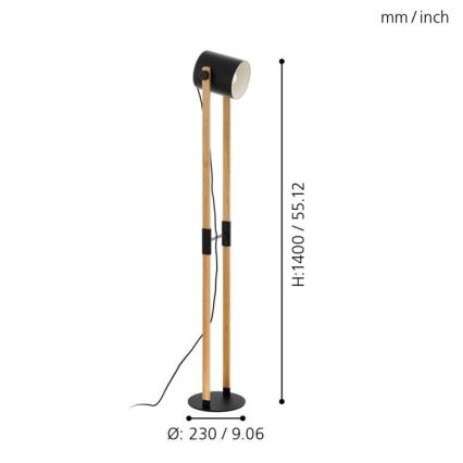 Eglo - Podna lampa 1xE27/28W/230V