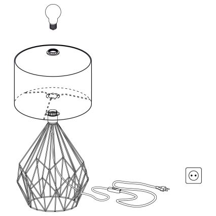 Eglo 43078 - Stona lampa CARLTON 1xE27/60W/230V