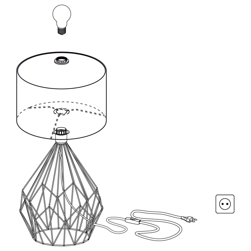 Eglo 43078 - Stona lampa CARLTON 1xE27/60W/230V