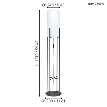 Eglo - Podna lampa 1xE27/60W/230V