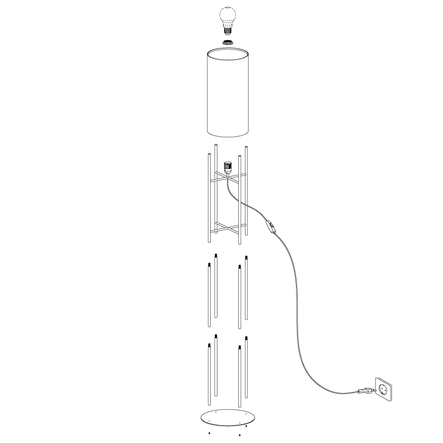 Eglo - Podna lampa 1xE27/60W/230V