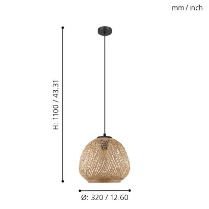 Eglo - Luster na sajli 1xE27/40W/230V