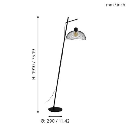 Eglo - Podna lampa 1xE27/60W/230V