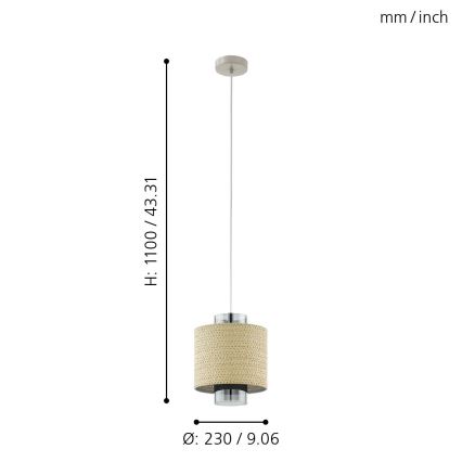 Eglo - Luster na sajli 1xE27/40W/230V