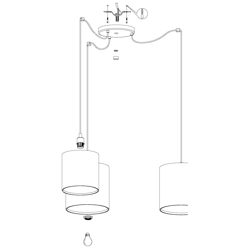 Eglo - Luster na sajli 3xE27/40W/230V pauk