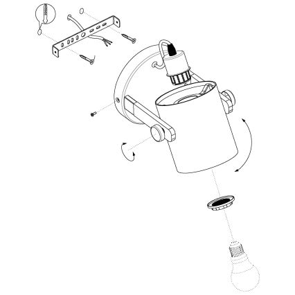 Eglo - Zidna lampa 1xE27/28W/230V