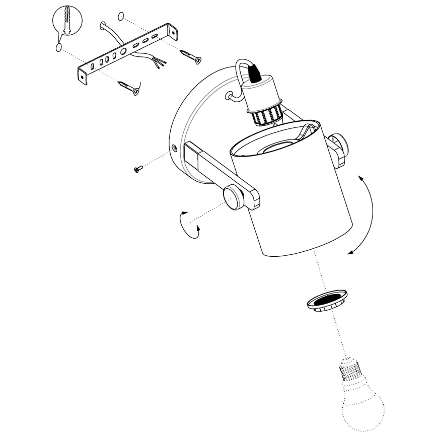 Eglo - Zidna lampa 1xE27/28W/230V