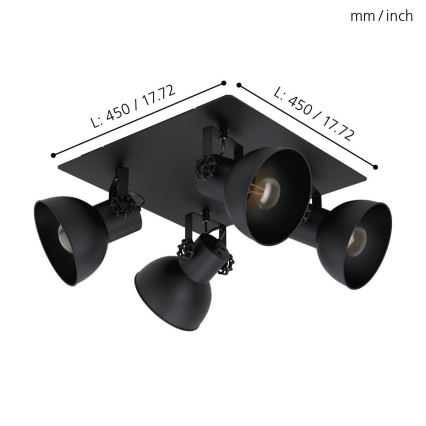 Eglo - Reflektorska svetiljka 4xE27/40W/230V