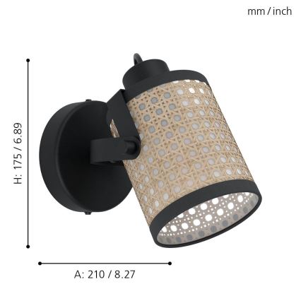 Eglo - Zidna lampa 1xE27/10W/230V