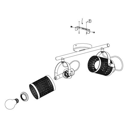 Eglo - Reflektorska lampa 2xE27/10W/230V