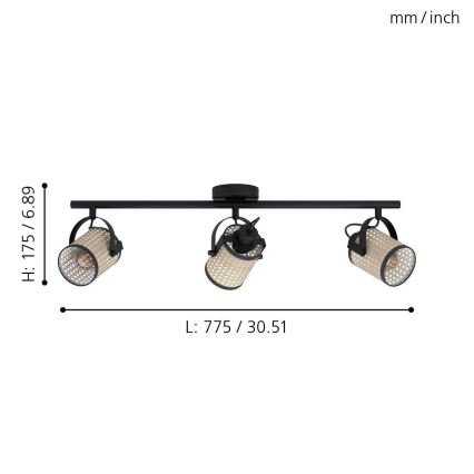 Eglo - Reflektorska lampa 3xE27/10W/230V
