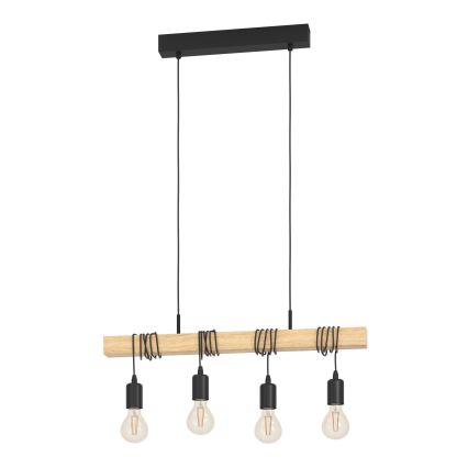 Eglo - Luster na sajli TOWNSHEND 4xE27/60W/230V - FSC sertifikovano