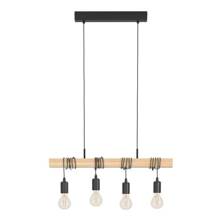 Eglo - Luster na sajli TOWNSHEND 4xE27/60W/230V - FSC sertifikovano
