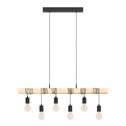 Eglo - Luster na sajli TOWNSHEND 6xE27/60W/230V - FSC sertifikovano