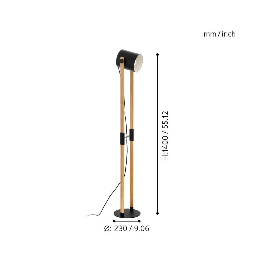 Eglo - Podna lampa 1xE27/28W/230V - FSC sertifikovano