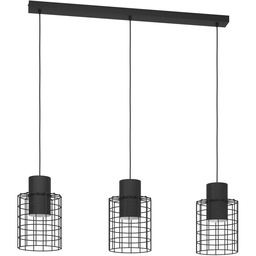 Eglo - Luster na sajli 3xE27/40W/230V crno