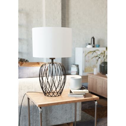 Eglo - Stona lampa 1xE27/40W/230V bela