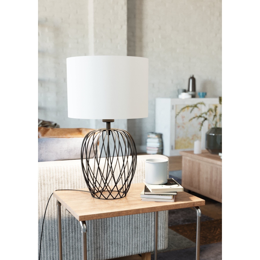 Eglo - Stona lampa 1xE27/40W/230V bela