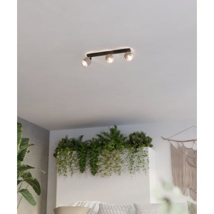 Eglo - Zidna lampa 3xE14/40W/230V crno/bež
