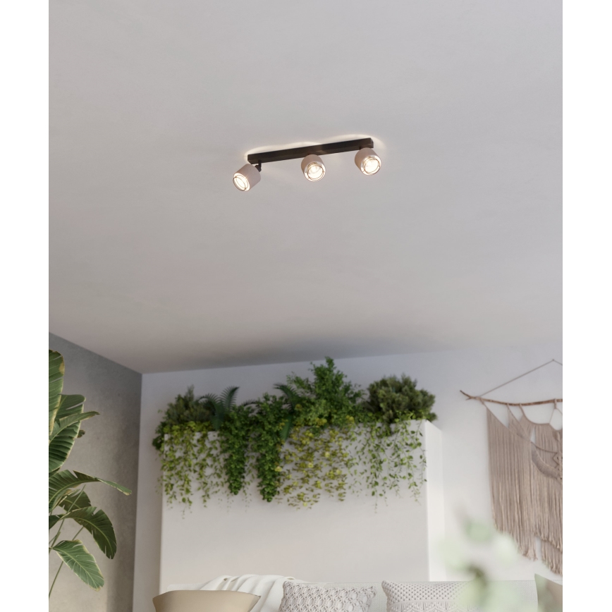 Eglo - Zidna lampa 3xE14/40W/230V crno/bež