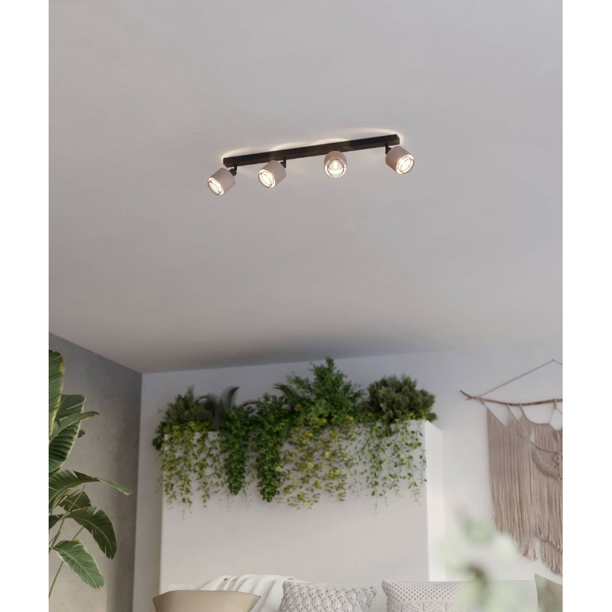 Eglo - Reflektorska lampa 4xE14/40W/230V crno/bež