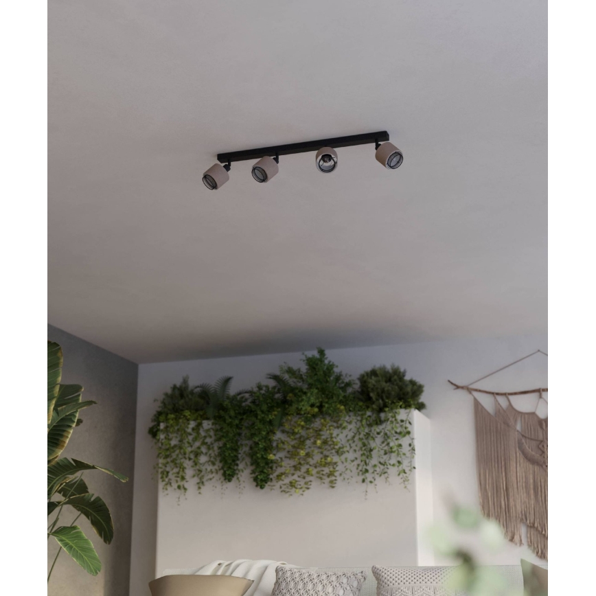 Eglo - Reflektorska lampa 4xE14/40W/230V crno/bež