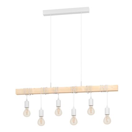 Eglo - Luster na sajli TOWNSHEND 6xE27/60W/230V - FSC sertifikovano