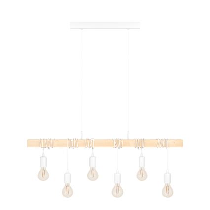 Eglo - Luster na sajli TOWNSHEND 6xE27/60W/230V - FSC sertifikovano