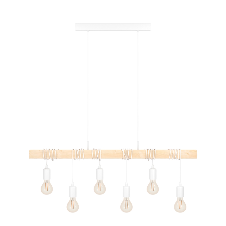 Eglo - Luster na sajli TOWNSHEND 6xE27/60W/230V - FSC sertifikovano