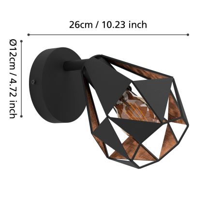 Eglo - Zidna reflektorska lampa 1xE27/40W/230V
