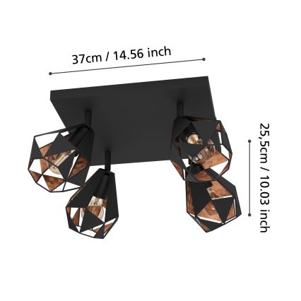 Eglo - Spot svetiljka 4xE27/40W/230V