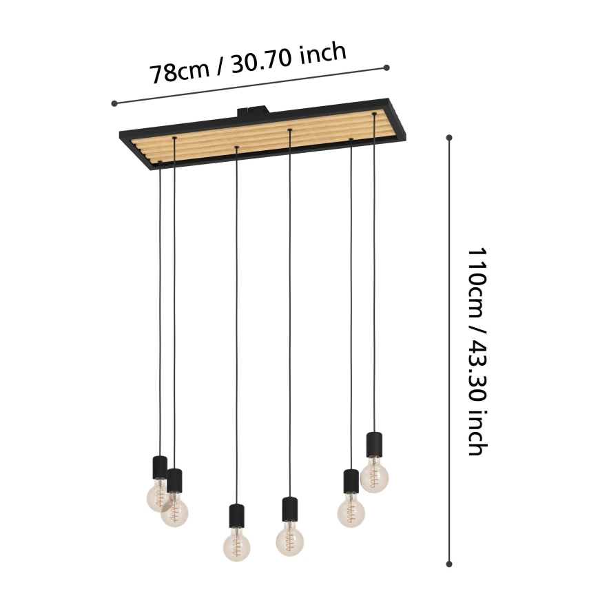 Eglo - Luster na sajli 6xE27/40W/230V