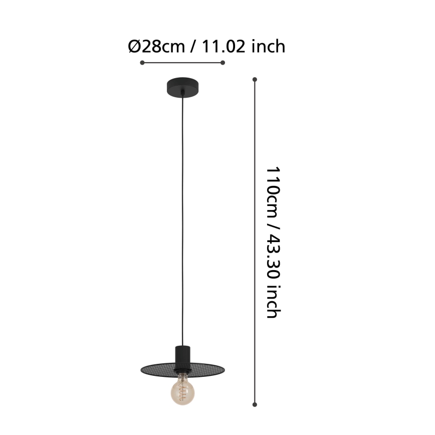 Eglo - Luster na sajli 1xE27/40W/230V