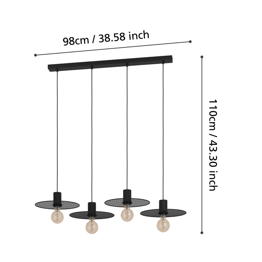 Eglo - Luster na sajli 4xE27/40W/230V