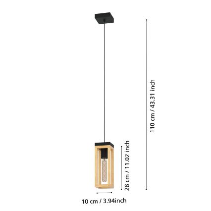 Eglo - Luster na sajli 1xE27/40W/230V