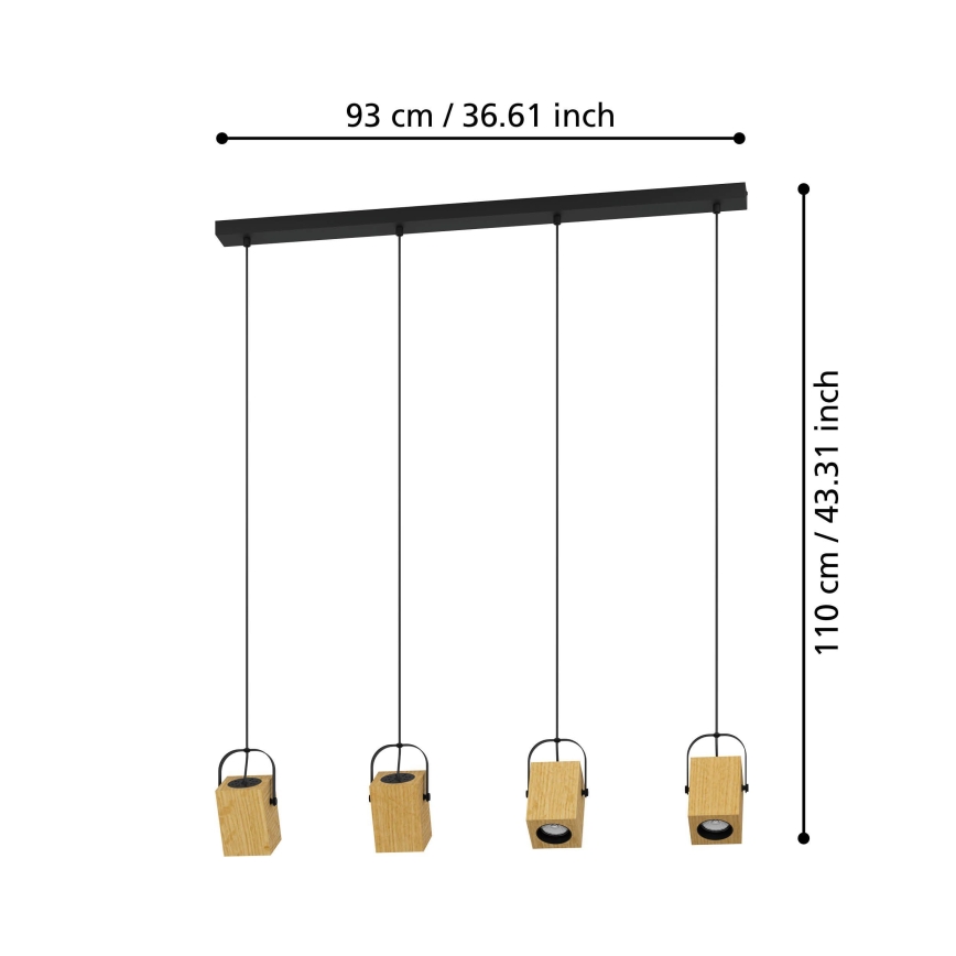 Eglo - LED luster na sajli 4xGU10/3W/230V