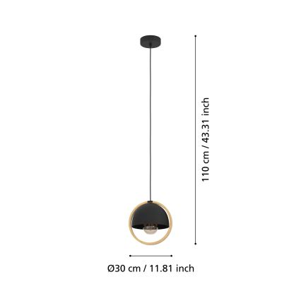 Eglo - Luster na sajli 1xE27/40W/230V