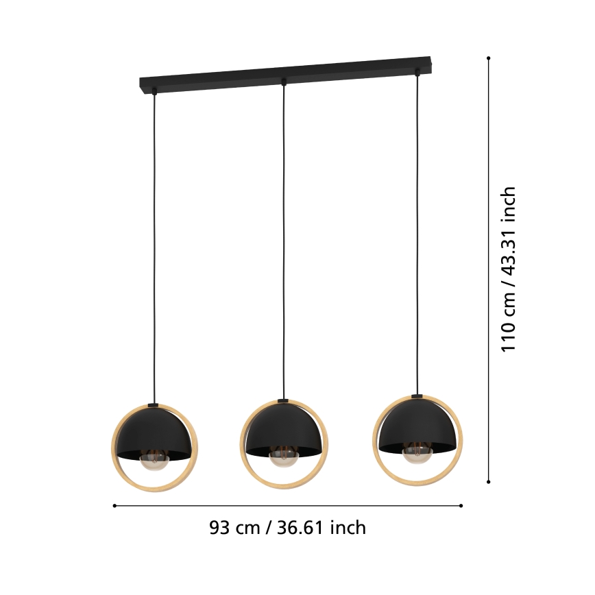 Eglo - Luster na sajli 3xE27/40W/230V