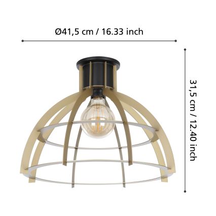 Eglo - Plafonska svetiljka 1xE27/40W/230V zlatna
