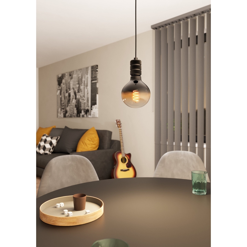Eglo - Luster na sajli 1xE27/40W/230V crno