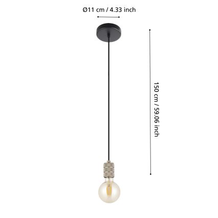 Eglo - Luster na sajli 1xE27/40W/230V krom