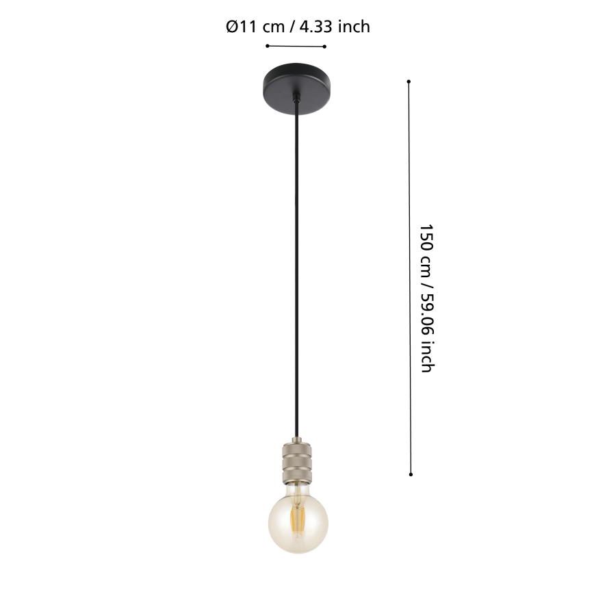 Eglo - Luster na sajli 1xE27/40W/230V krom
