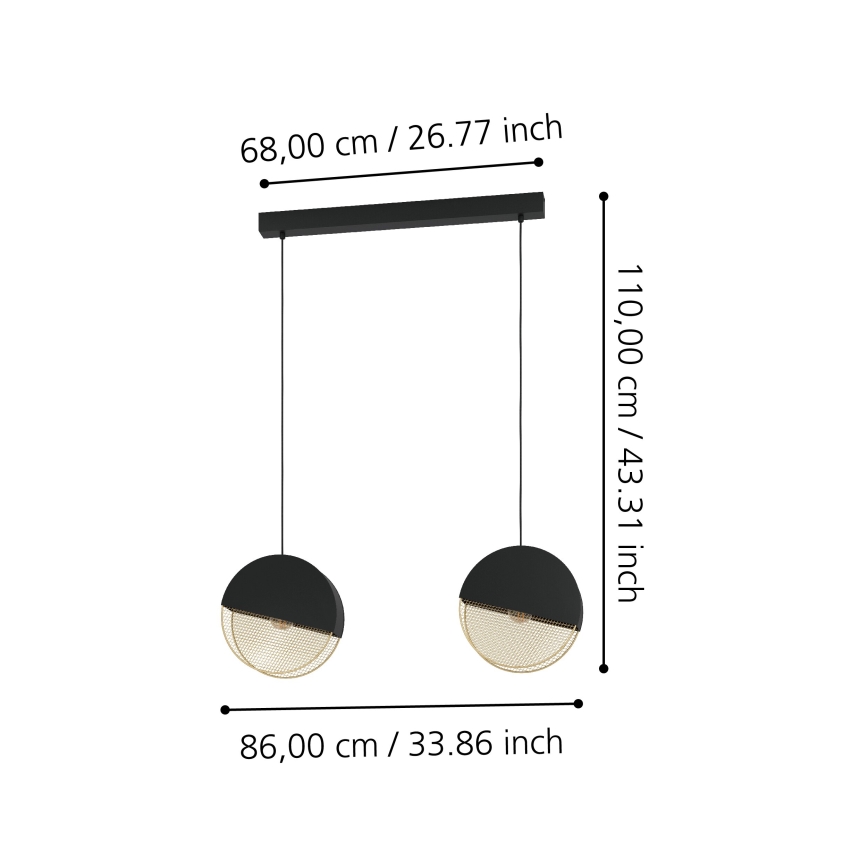 Eglo - Luster na sajli 2xE27/40W/230V