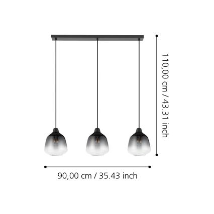 Eglo - Luster na sajli 3xE27/40W/230V