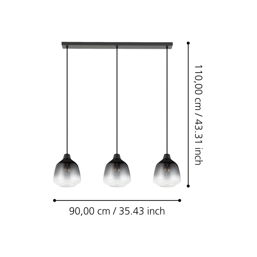Eglo - Luster na sajli 3xE27/40W/230V