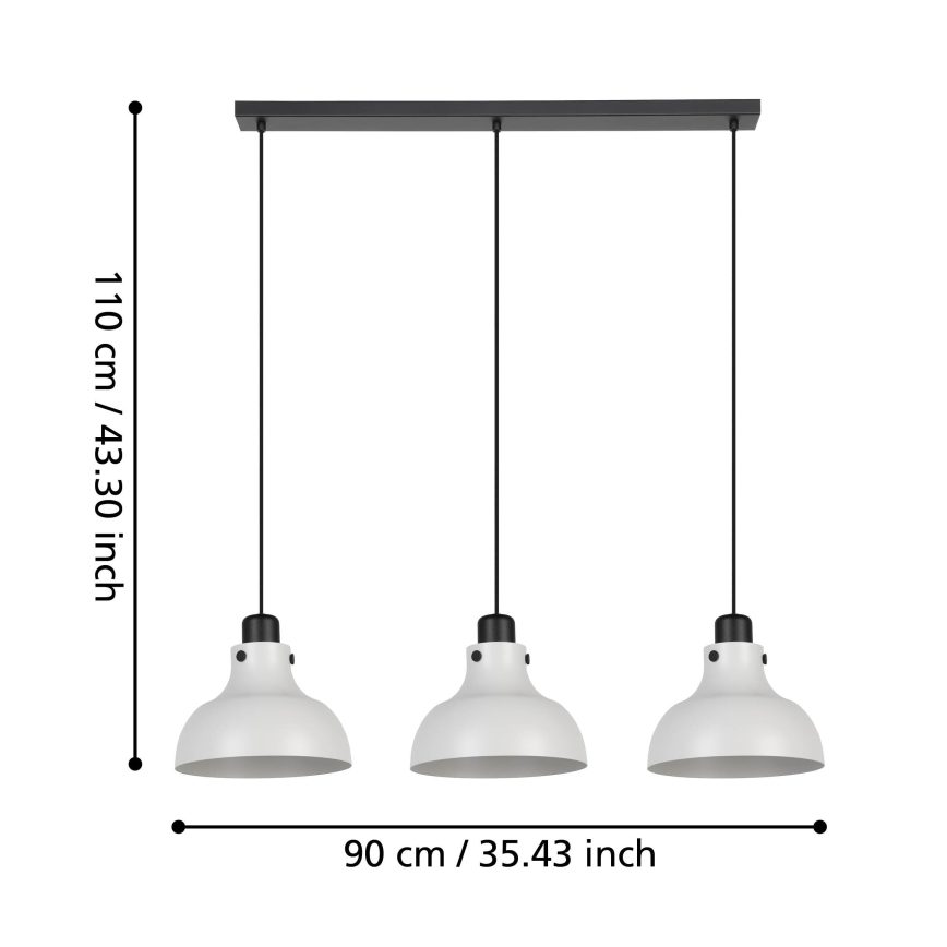 Eglo - Luster na sajli 3xE27/40W/230V